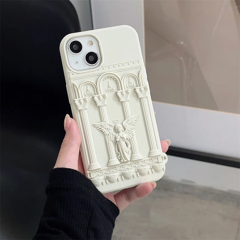 Classical Art Angel Statue 3D iPhone Case