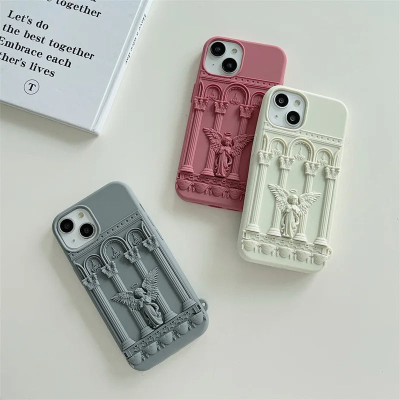 Classical Art Angel Statue 3D iPhone Case