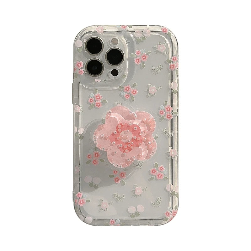 Pink Flower iPhone Case w/ Holder