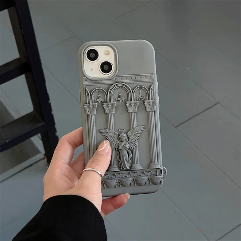 Classical Art Angel Statue 3D iPhone Case