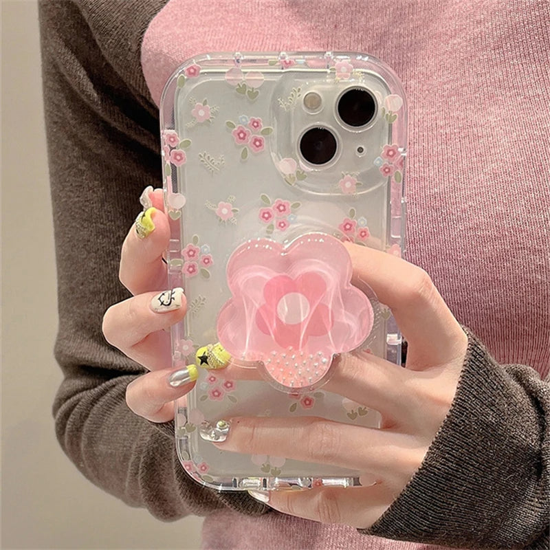 Pink Flower iPhone Case w/ Holder