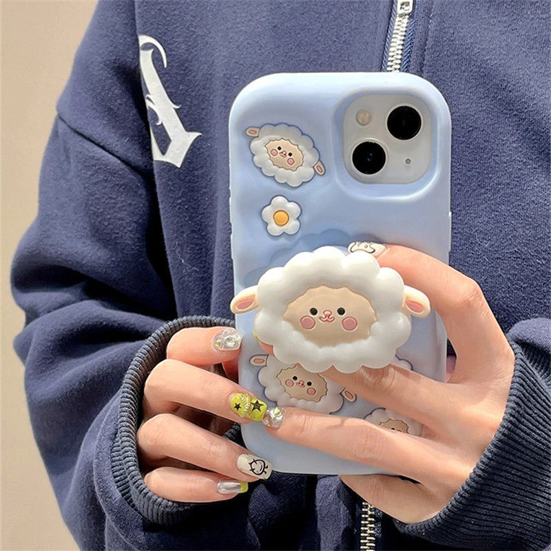 3D Blue Sheep w/ Holder iPhone Case