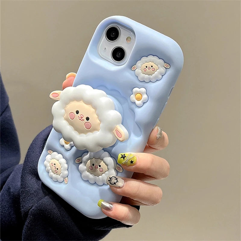 3D Blue Sheep w/ Holder iPhone Case