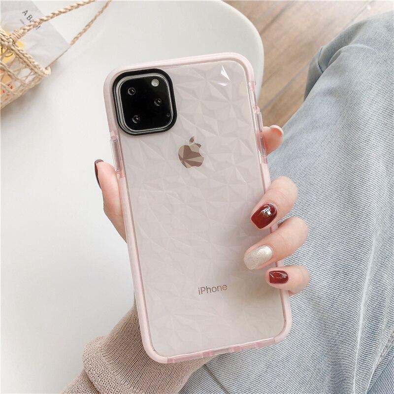 Diamond Pattern Transparent iPhone Case