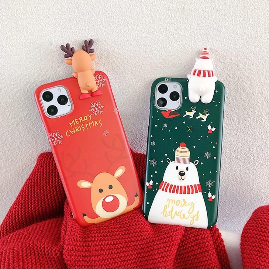 Christmas Deer & Snowman 3D iPhone Case