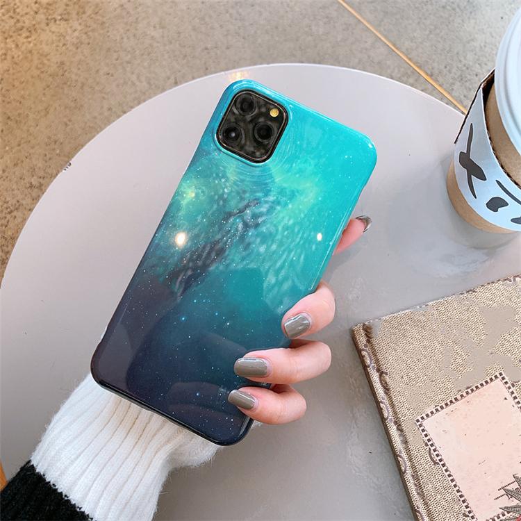 Blue Nebula Glossy iPhone Case