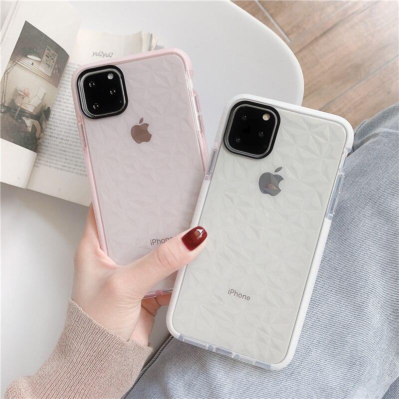 Diamond Pattern Transparent iPhone Case