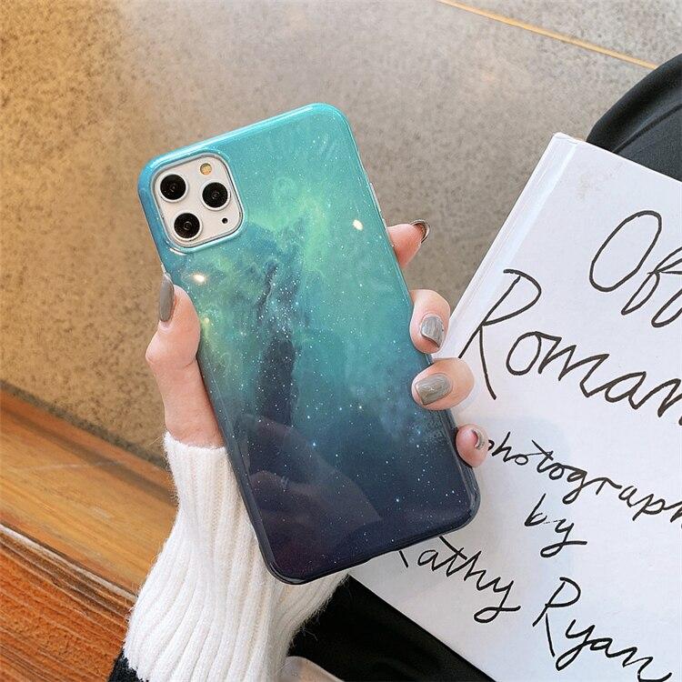 Blue Nebula Glossy iPhone Case