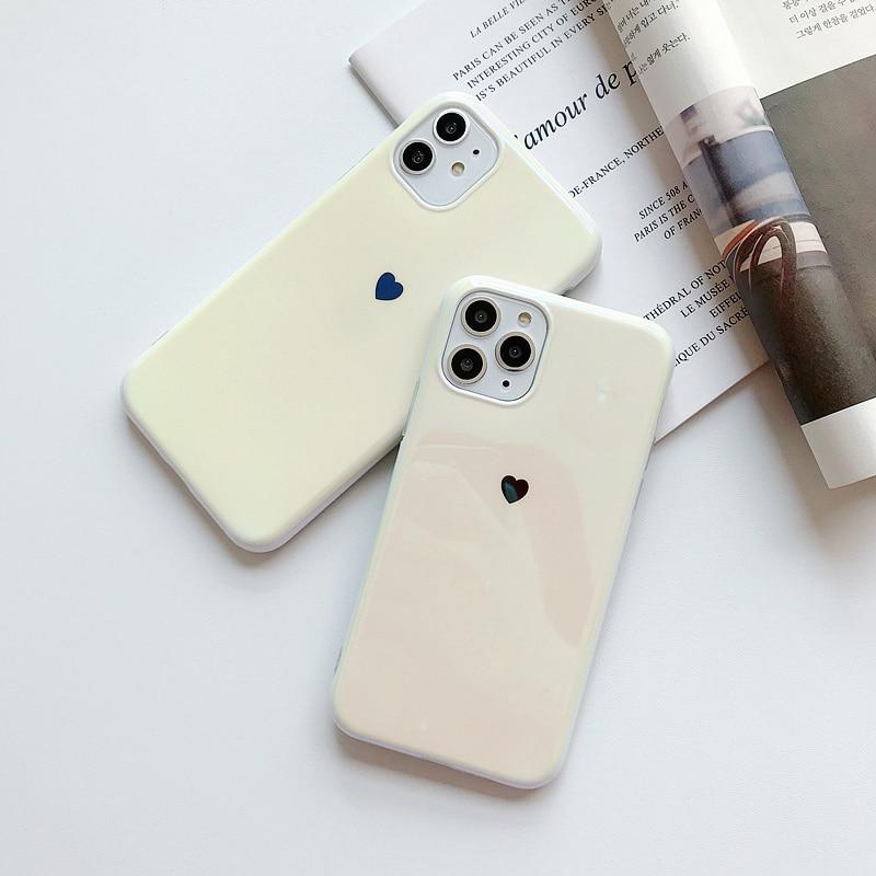 Little Heart White Glossy iPhone Case