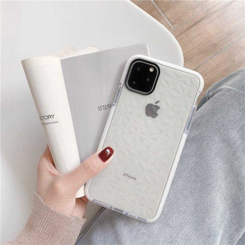 Diamond Pattern Transparent iPhone Case