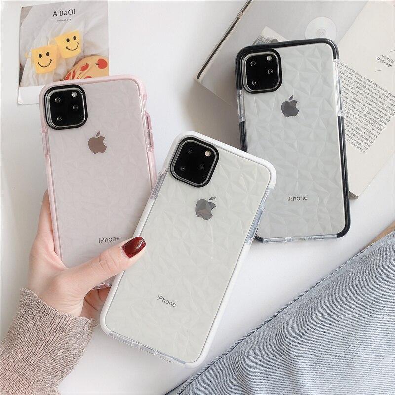 Diamond Pattern Transparent iPhone Case