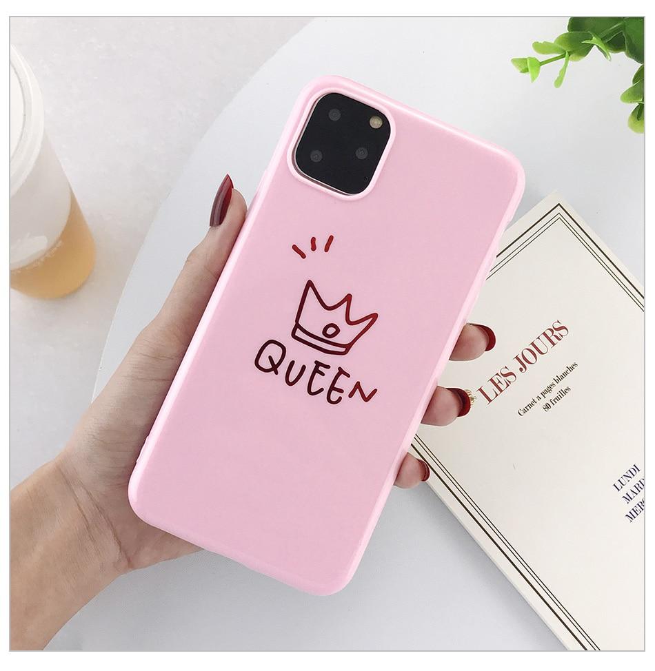 King & Queen Glossy iPhone Case