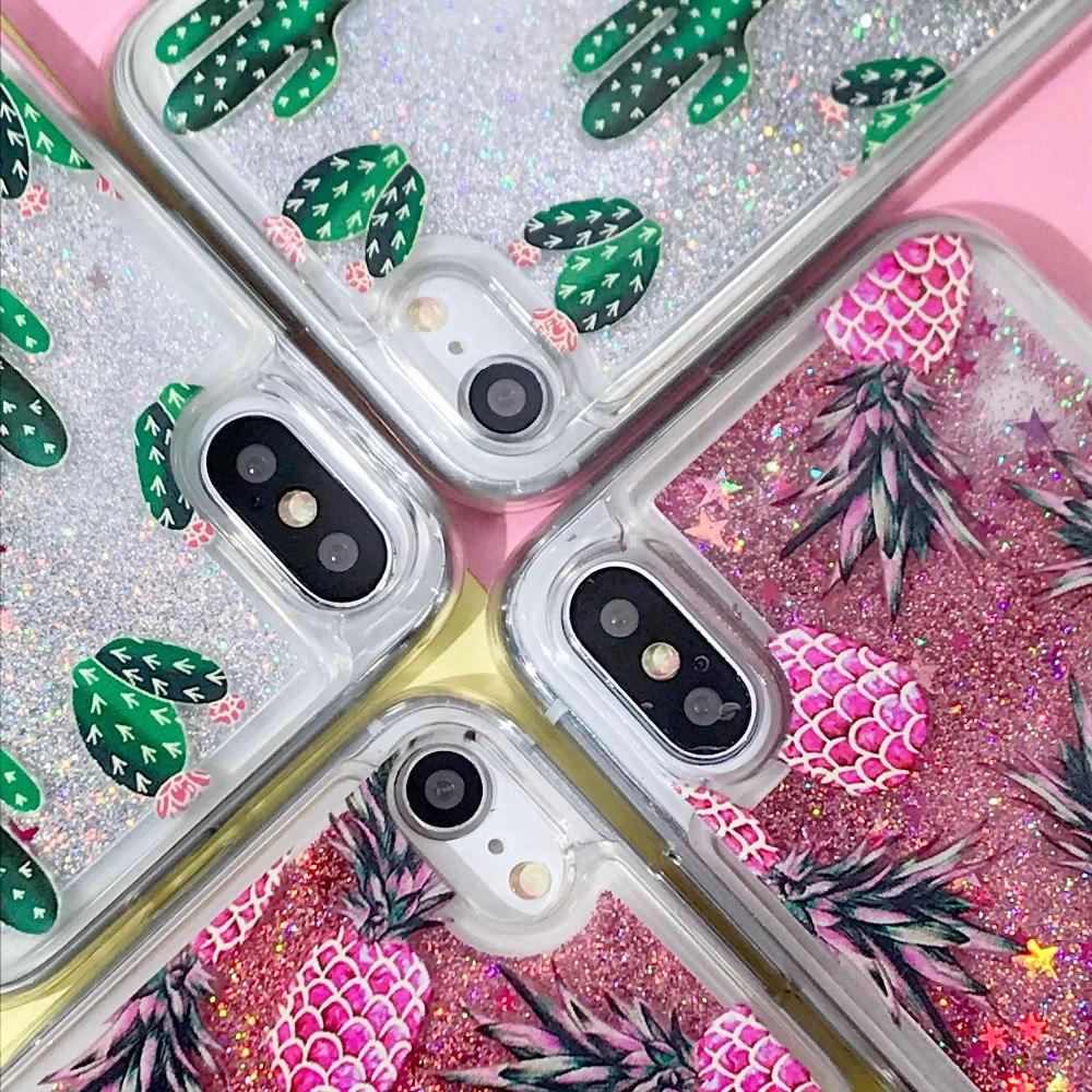 Pineapple & Cactus Quicksand iPhone Case