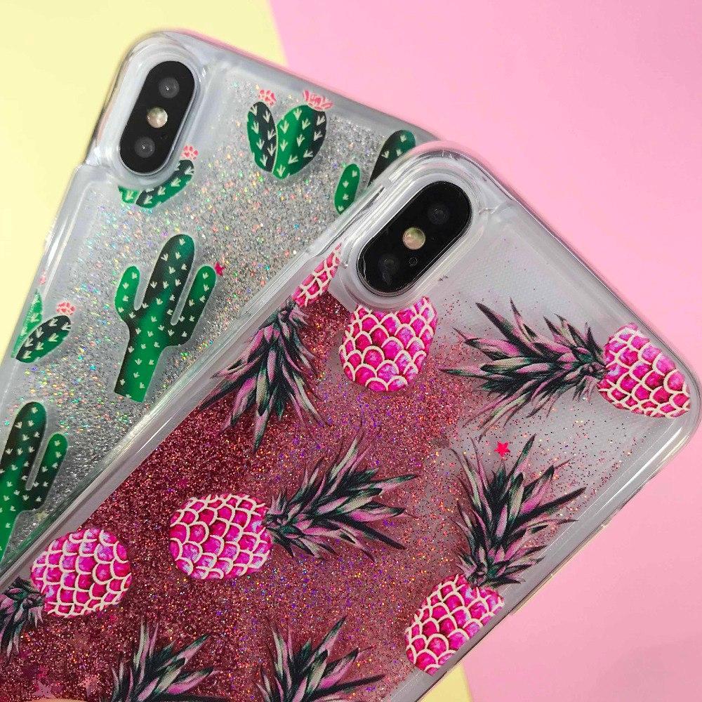 Pineapple & Cactus Quicksand iPhone Case