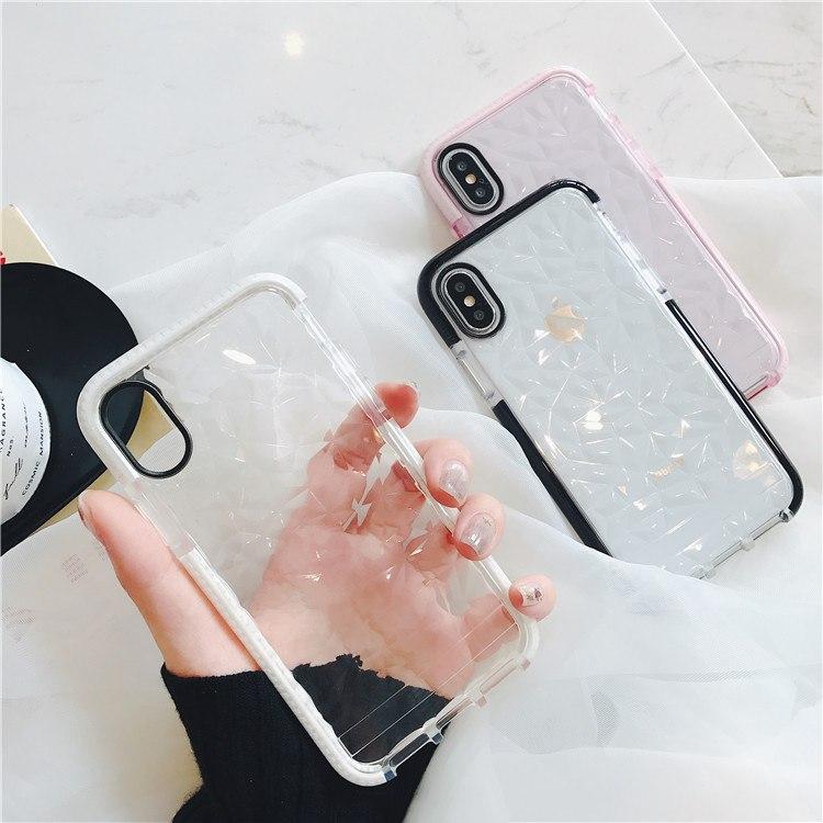 Diamond Pattern Transparent iPhone Case