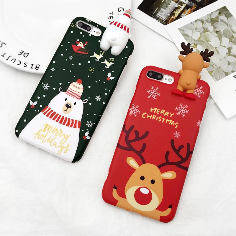 Christmas Deer & Snowman 3D iPhone Case