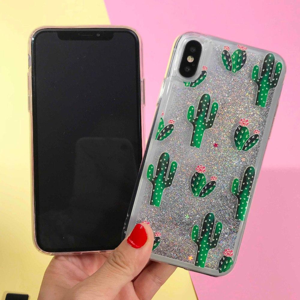 Pineapple & Cactus Quicksand iPhone Case