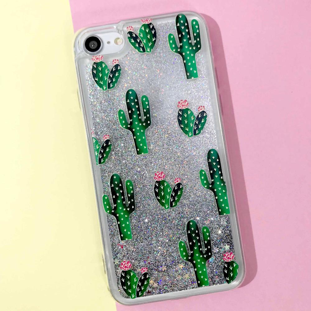 Pineapple & Cactus Quicksand iPhone Case