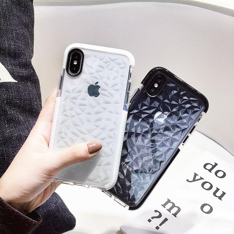 Diamond Pattern Transparent iPhone Case