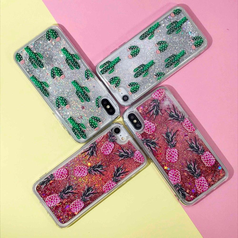 Pineapple & Cactus Quicksand iPhone Case