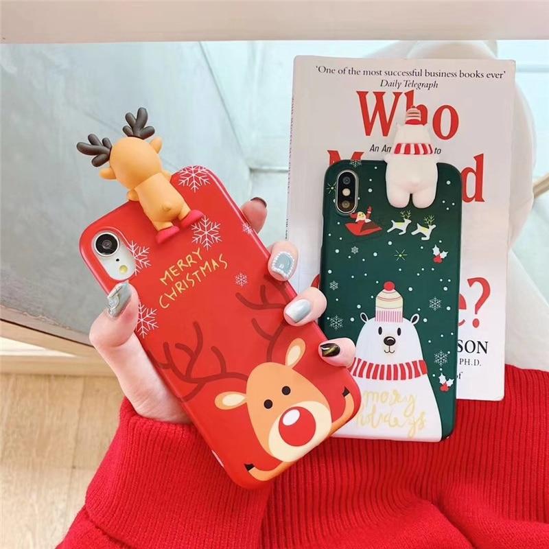 Christmas Deer & Snowman 3D iPhone Case