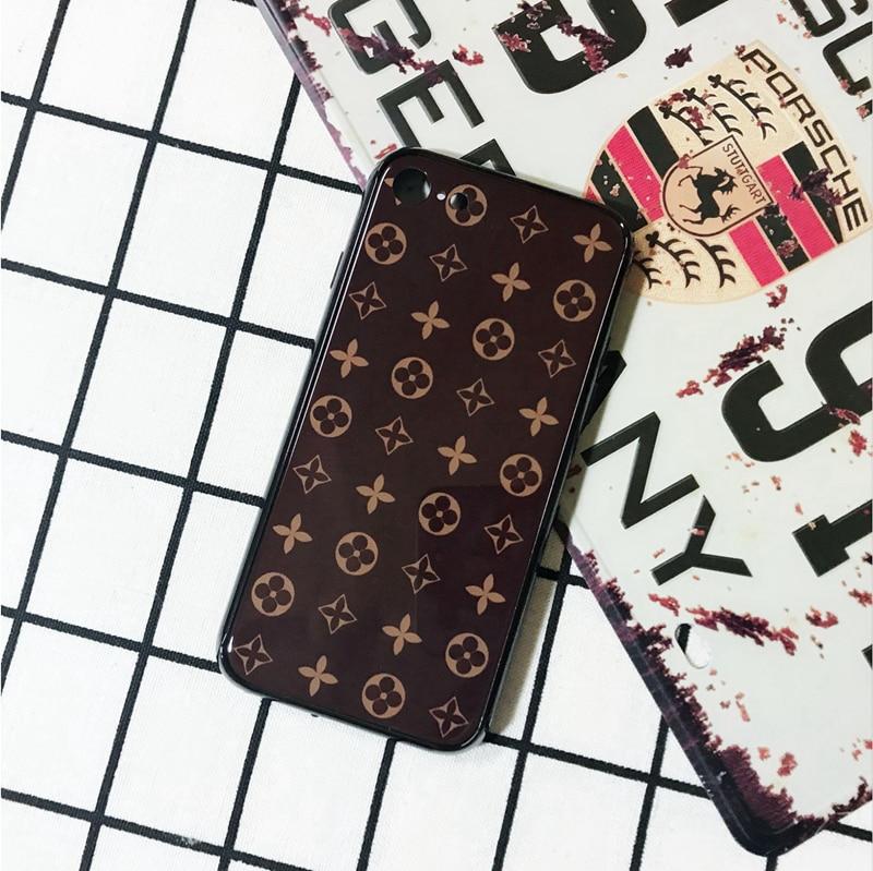 Luxury Monogram Tempered Glass iPhone Case