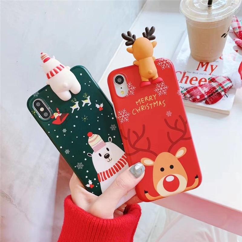 Christmas Deer & Snowman 3D iPhone Case