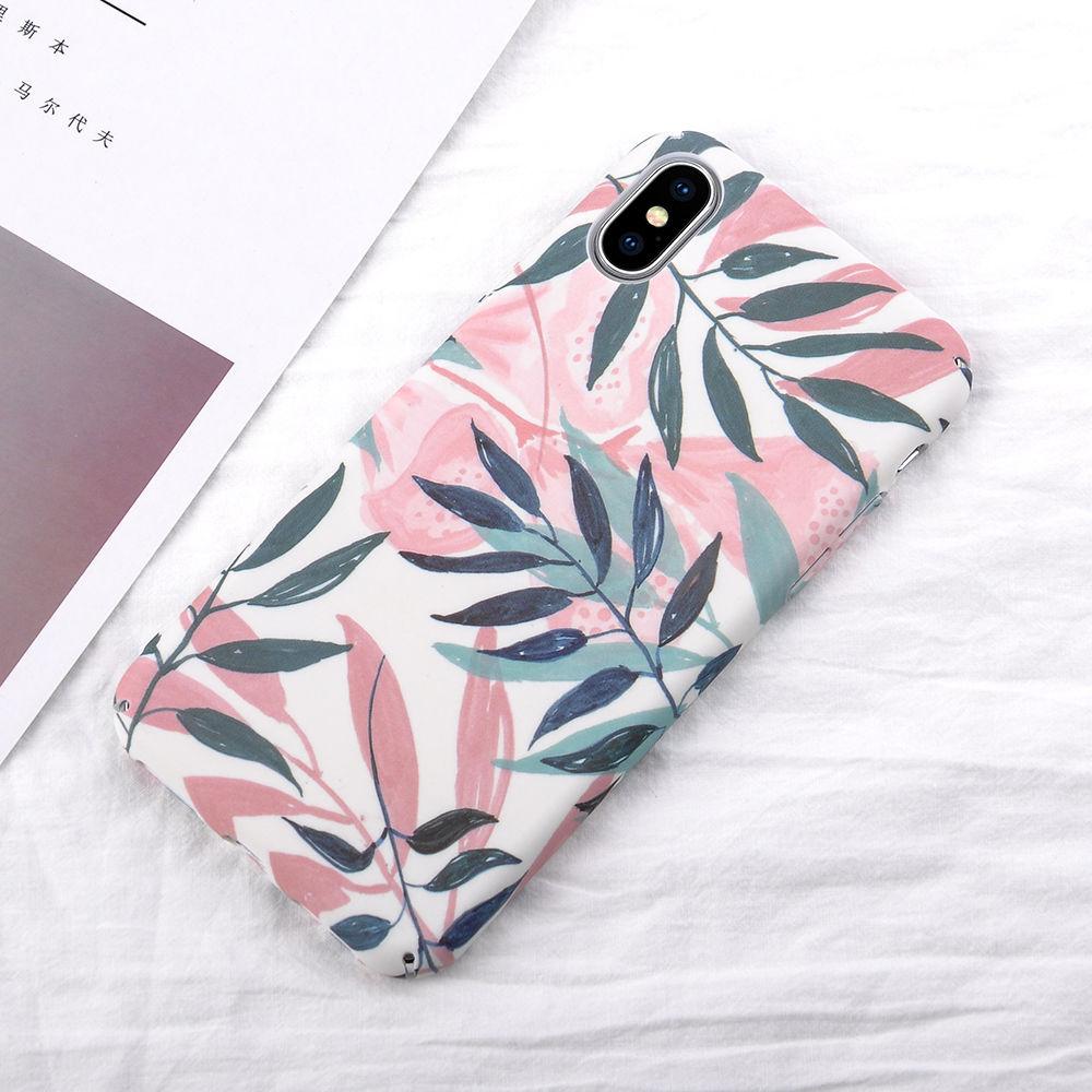 White Floral Leaf iPhone Case