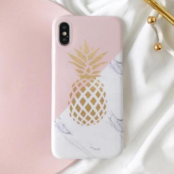 Golden Pineapple Marble iPhone Case