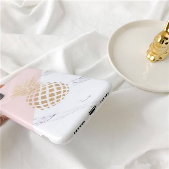 Golden Pineapple Marble iPhone Case