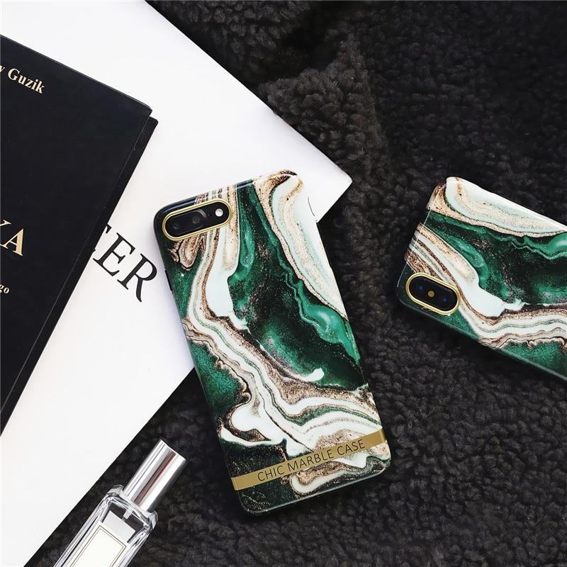 Retro Green Marble iPhone Case