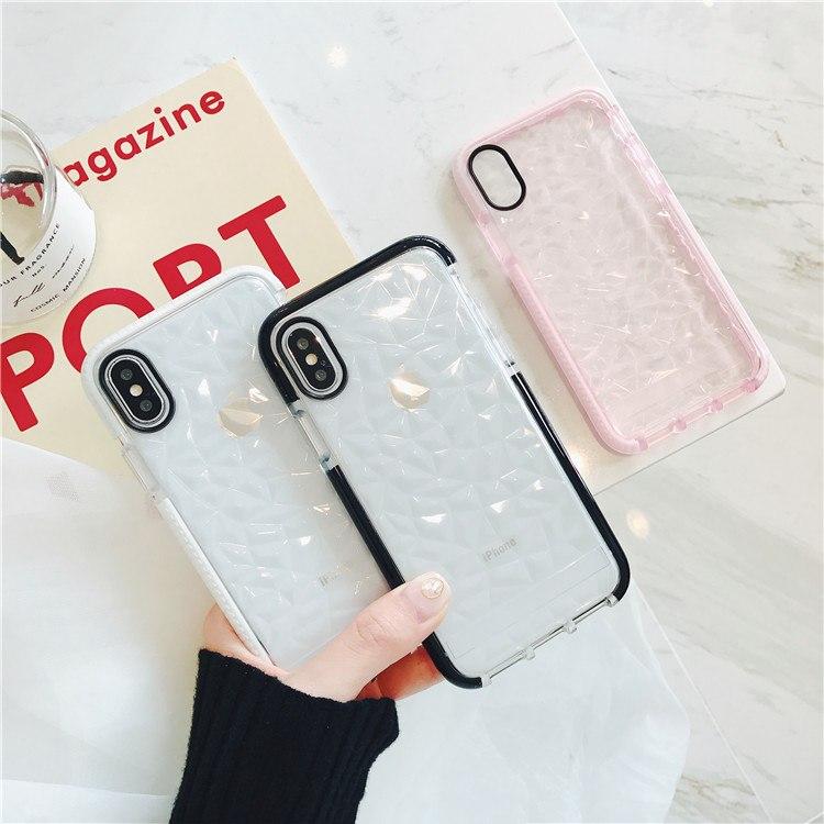 Diamond Pattern Transparent iPhone Case