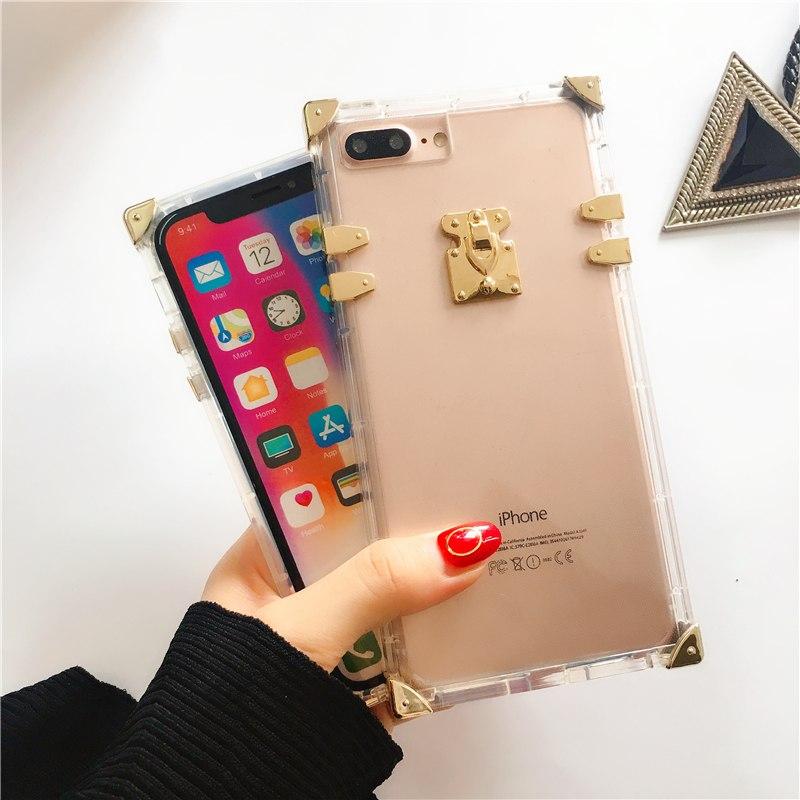 Luxury Clear Square iPhone Case