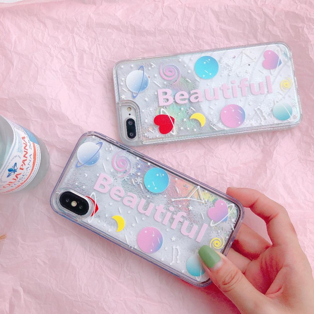 Glitter Space Quicksand iPhone Case