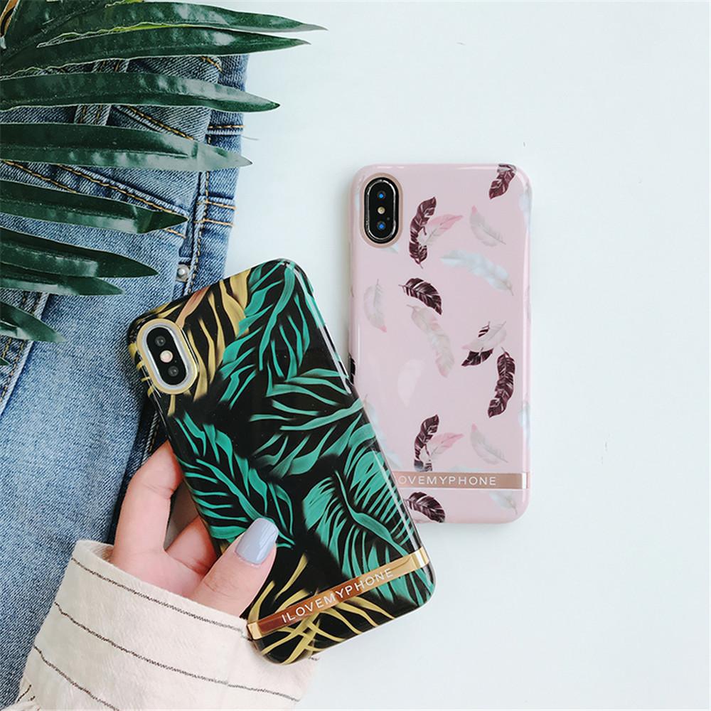 Retro Leaf & Feather iPhone Case