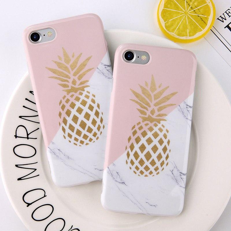 Golden Pineapple Marble iPhone Case