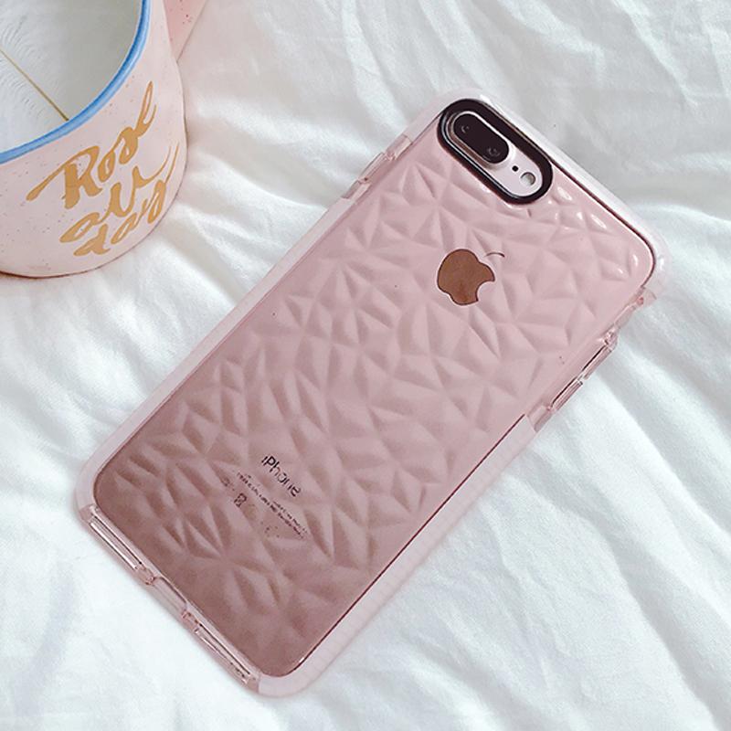 Diamond Pattern Transparent iPhone Case