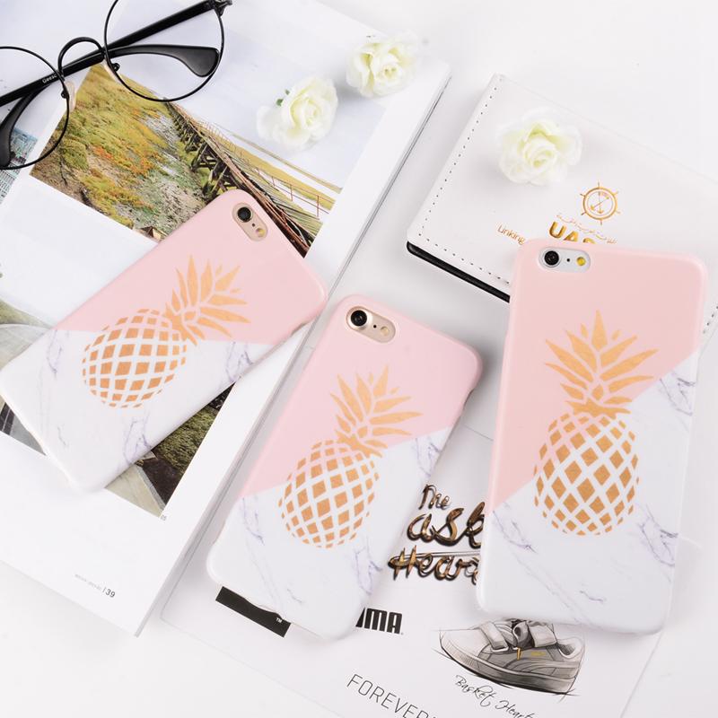 Golden Pineapple Marble iPhone Case