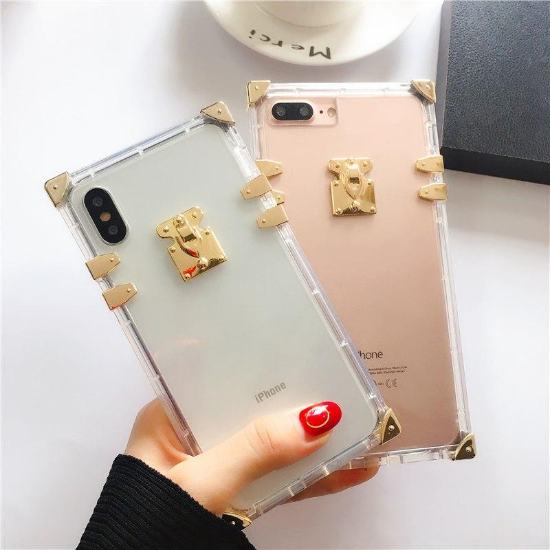 Luxury Clear Square iPhone Case