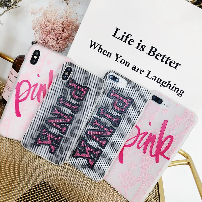 PINK Lace Letter iPhone Case