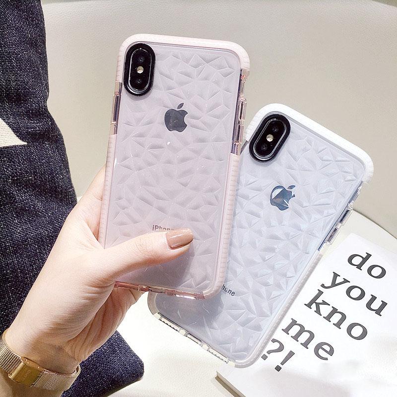 Diamond Pattern Transparent iPhone Case