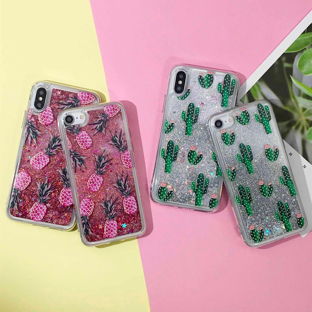 Pineapple & Cactus Quicksand iPhone Case