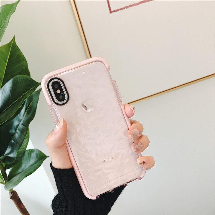 Diamond Pattern Transparent iPhone Case