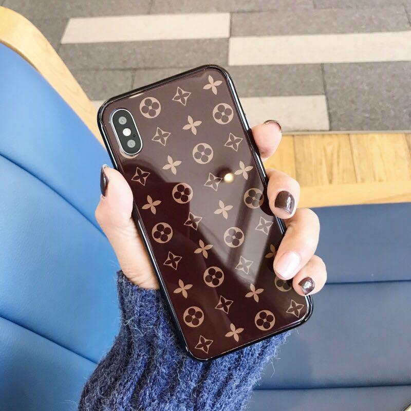 Luxury Monogram Tempered Glass iPhone Case