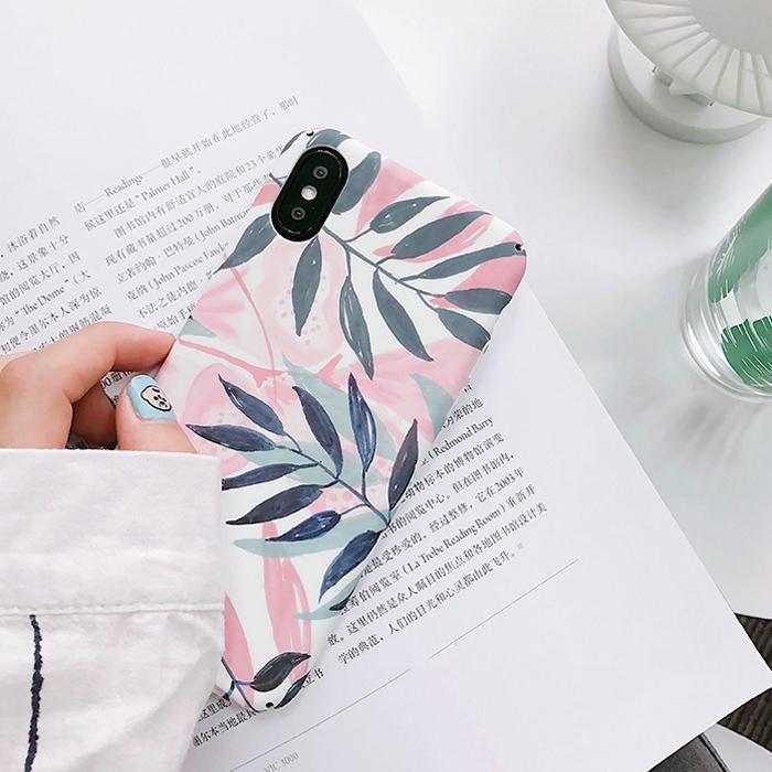 White Floral Leaf iPhone Case