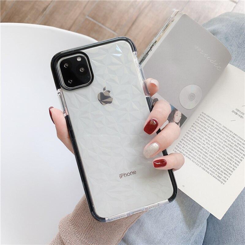 Diamond Pattern Transparent iPhone Case