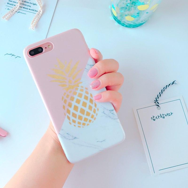 Golden Pineapple Marble iPhone Case