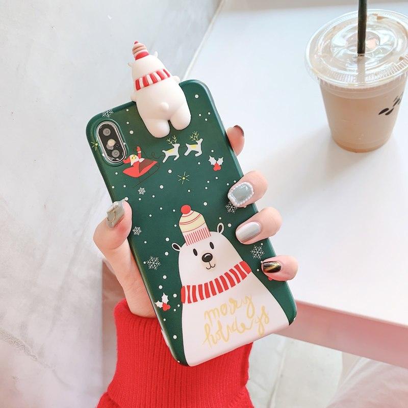 Christmas Deer & Snowman 3D iPhone Case