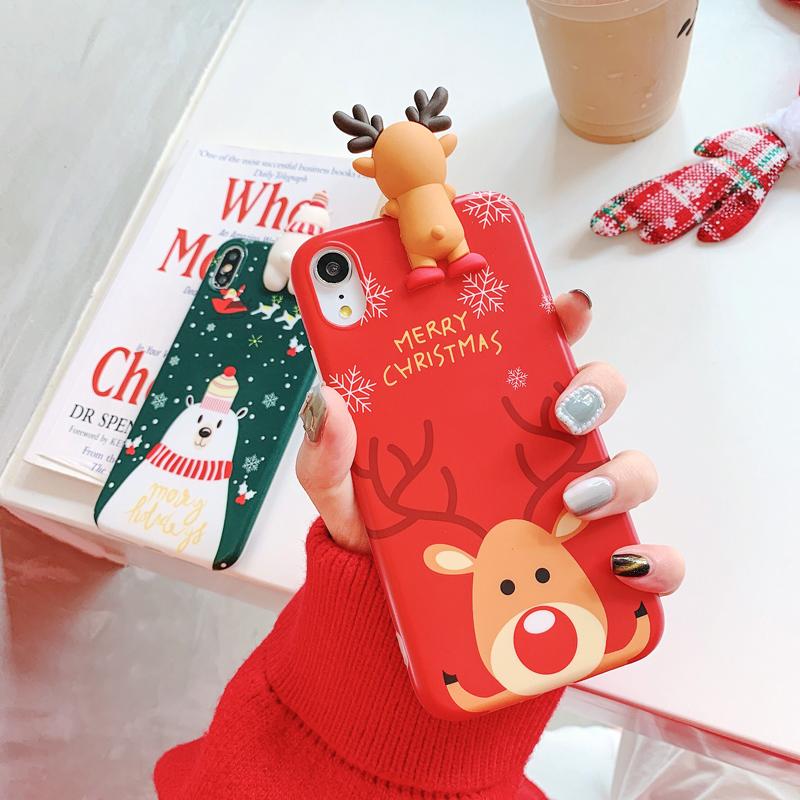 Christmas Deer & Snowman 3D iPhone Case