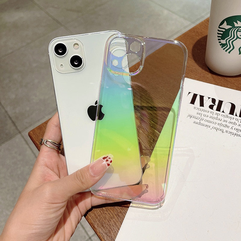 Rainbow Gradient Laser iPhone Case